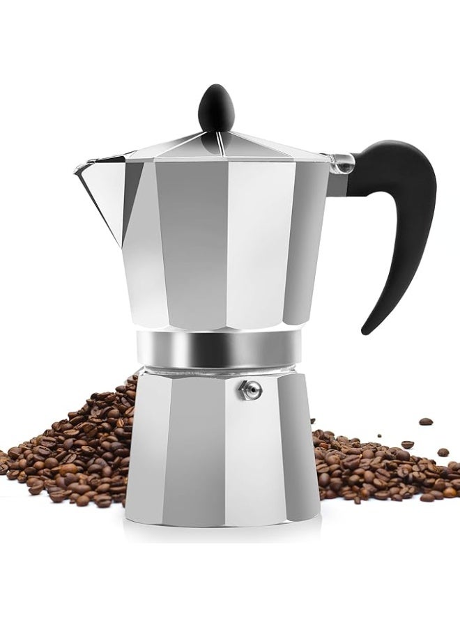 Silver Espresso Coffee Maker for 1 Cup, Practical Design for Stovetop Brewing, Compact Size Ideal for Single Use and Easy Cleaning - Image 1